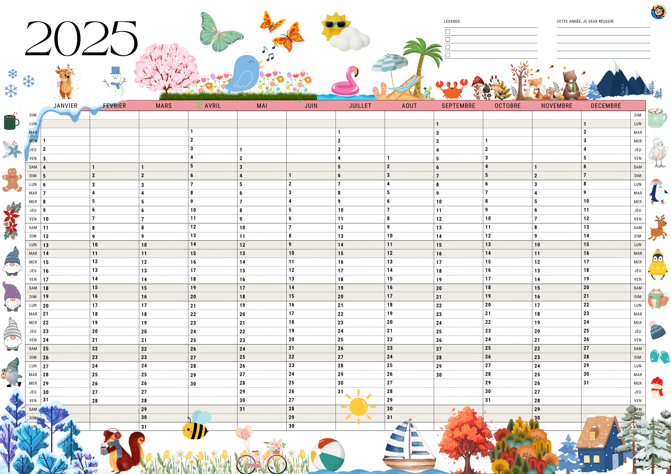 Calendrier planner